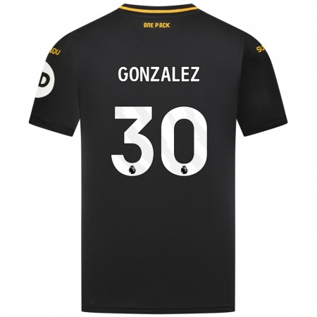 Kandiny Niño Camiseta Enso González #30 Negro 2ª Equipación 2024/25 La Camisa Chile