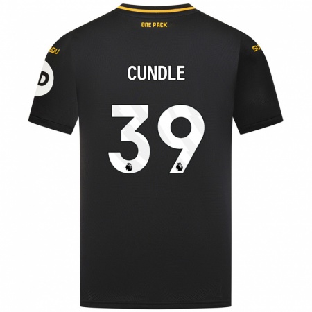 Kandiny Niño Camiseta Luke Cundle #39 Negro 2ª Equipación 2024/25 La Camisa Chile