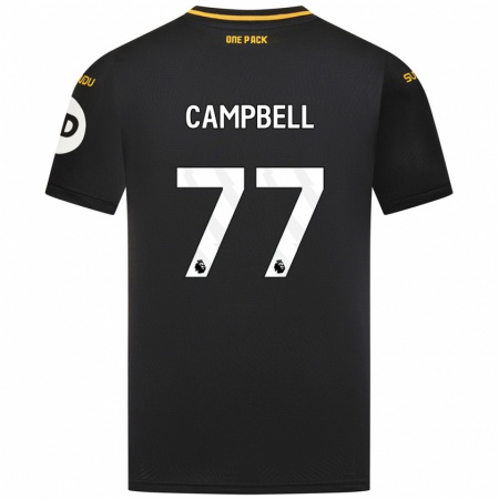 Kandiny Niño Camiseta Chem Campbell #77 Negro 2ª Equipación 2024/25 La Camisa Chile