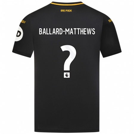 Kandiny Niño Camiseta Emilio Ballard-Matthews #0 Negro 2ª Equipación 2024/25 La Camisa Chile