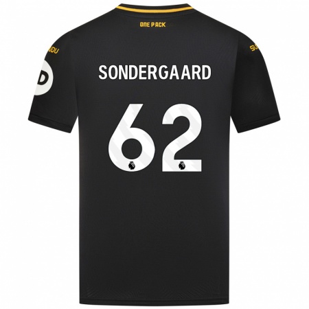 Kandiny Niño Camiseta Andreas Sondergaard #62 Negro 2ª Equipación 2024/25 La Camisa Chile