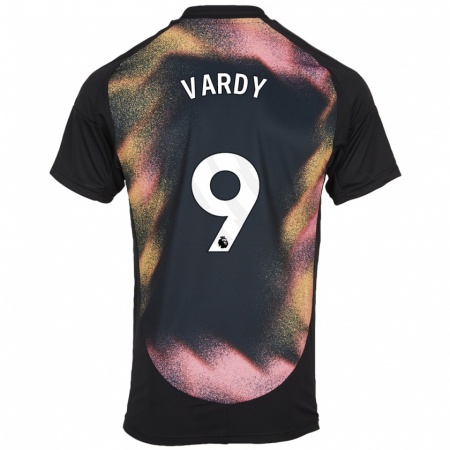 Kandiny Niño Camiseta Jamie Vardy #9 Negro Blanco 2ª Equipación 2024/25 La Camisa Chile