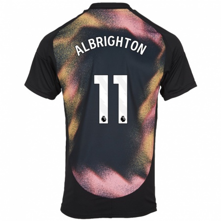 Kandiny Niño Camiseta Marc Albrighton #11 Negro Blanco 2ª Equipación 2024/25 La Camisa Chile