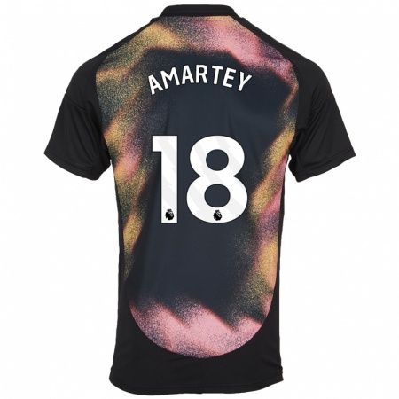 Kandiny Niño Camiseta Daniel Amartey #18 Negro Blanco 2ª Equipación 2024/25 La Camisa Chile