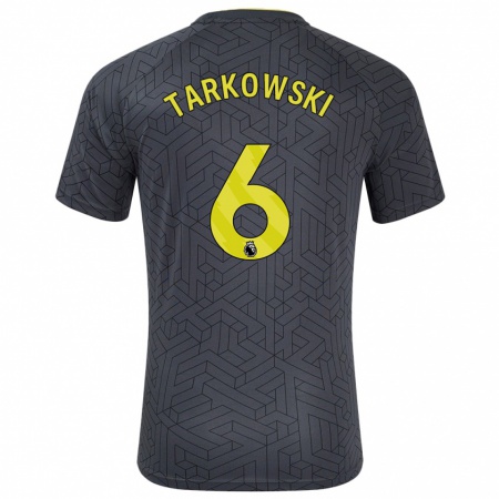 Kandiny Niño Camiseta James Tarkowski #6 Negro Amarillo 2ª Equipación 2024/25 La Camisa Chile