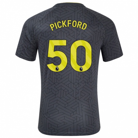 Kandiny Niño Camiseta George Pickford #50 Negro Amarillo 2ª Equipación 2024/25 La Camisa Chile