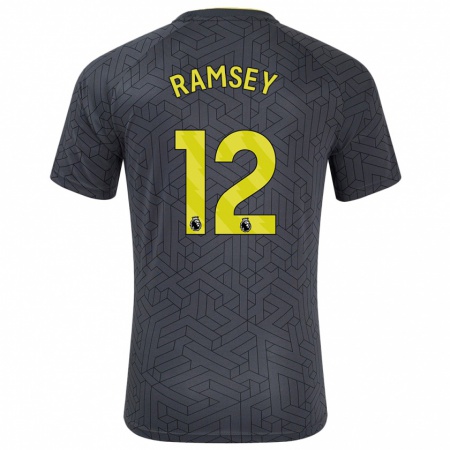 Kandiny Niño Camiseta Emily Ramsey #12 Negro Amarillo 2ª Equipación 2024/25 La Camisa Chile