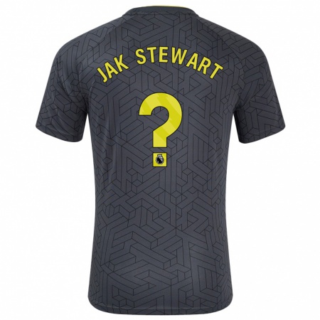 Kandiny Niño Camiseta Jak Stewart #0 Negro Amarillo 2ª Equipación 2024/25 La Camisa Chile