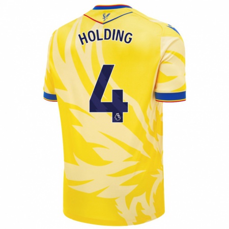 Kandiny Niño Camiseta Rob Holding #4 Amarillo 2ª Equipación 2024/25 La Camisa Chile