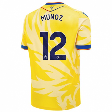 Kandiny Niño Camiseta Daniel Muñoz #12 Amarillo 2ª Equipación 2024/25 La Camisa Chile