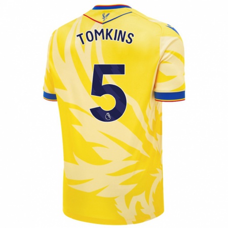 Kandiny Niño Camiseta James Tomkins #5 Amarillo 2ª Equipación 2024/25 La Camisa Chile