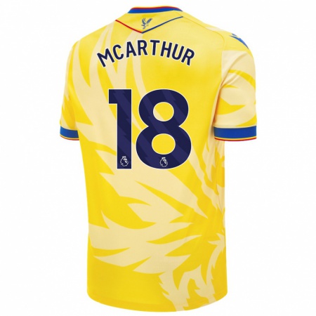 Kandiny Niño Camiseta James Mcarthur #18 Amarillo 2ª Equipación 2024/25 La Camisa Chile