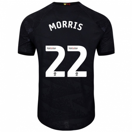 Kandiny Niño Camiseta James Morris #22 Negro Blanco 2ª Equipación 2024/25 La Camisa Chile