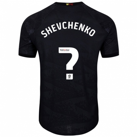 Kandiny Niño Camiseta Kristian Shevchenko #0 Negro Blanco 2ª Equipación 2024/25 La Camisa Chile