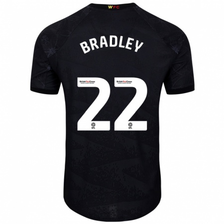 Kandiny Niño Camiseta Jade Bradley #22 Negro Blanco 2ª Equipación 2024/25 La Camisa Chile