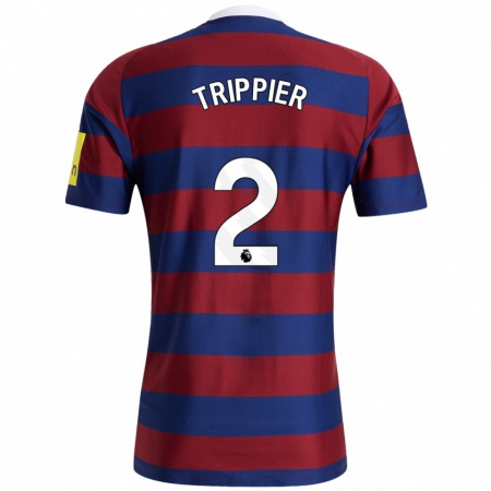 Kandiny Niño Camiseta Kieran Trippier #2 Burdeos Azul Marino 2ª Equipación 2024/25 La Camisa Chile