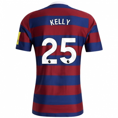 Kandiny Niño Camiseta Lloyd Kelly #25 Burdeos Azul Marino 2ª Equipación 2024/25 La Camisa Chile