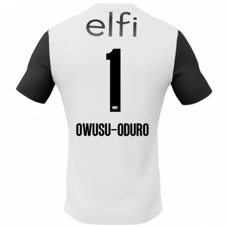 Kandiny Niño Camiseta Rome Jayden Owusu-Oduro #1 Blanco Negro 2ª Equipación 2024/25 La Camisa Chile