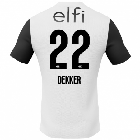 Kandiny Niño Camiseta Maxim Dekker #22 Blanco Negro 2ª Equipación 2024/25 La Camisa Chile