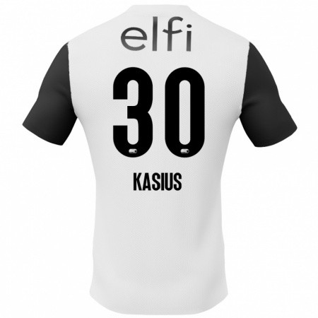 Kandiny Niño Camiseta Denso Kasius #30 Blanco Negro 2ª Equipación 2024/25 La Camisa Chile