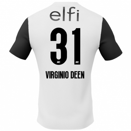 Kandiny Niño Camiseta Daniël Virginio Deen #31 Blanco Negro 2ª Equipación 2024/25 La Camisa Chile