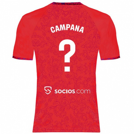 Kandiny Niño Camiseta Massimo Campana #0 Rojo 2ª Equipación 2024/25 La Camisa Chile