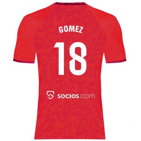 Kandiny Niño Camiseta Raúl Gómez #18 Rojo 2ª Equipación 2024/25 La Camisa Chile