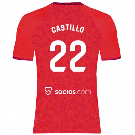 Kandiny Niño Camiseta José Castillo #22 Rojo 2ª Equipación 2024/25 La Camisa Chile