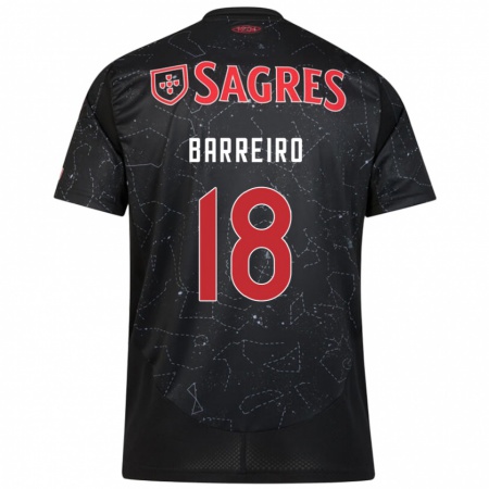 Kandiny Niño Camiseta Leandro Barreiro #18 Negro Rojo 2ª Equipación 2024/25 La Camisa Chile