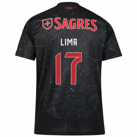 Kandiny Niño Camiseta Ivan Lima #17 Negro Rojo 2ª Equipación 2024/25 La Camisa Chile