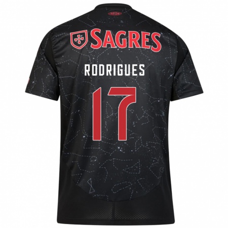 Kandiny Niño Camiseta Tiago Rodrigues #17 Negro Rojo 2ª Equipación 2024/25 La Camisa Chile