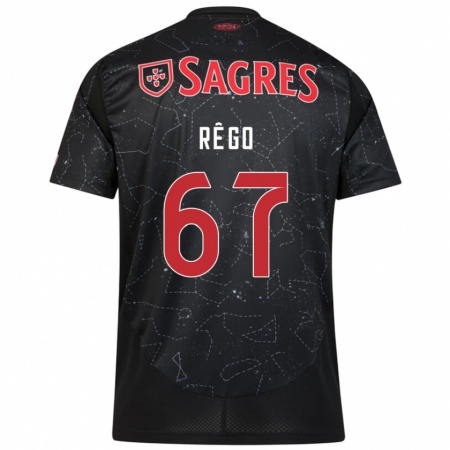 Kandiny Niño Camiseta Rodrigo Rêgo #67 Negro Rojo 2ª Equipación 2024/25 La Camisa Chile