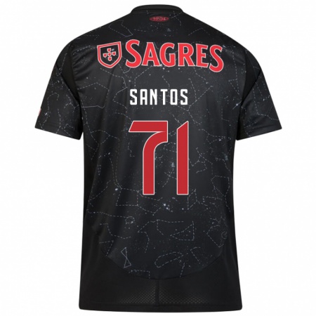 Kandiny Niño Camiseta Leandro Santos #71 Negro Rojo 2ª Equipación 2024/25 La Camisa Chile