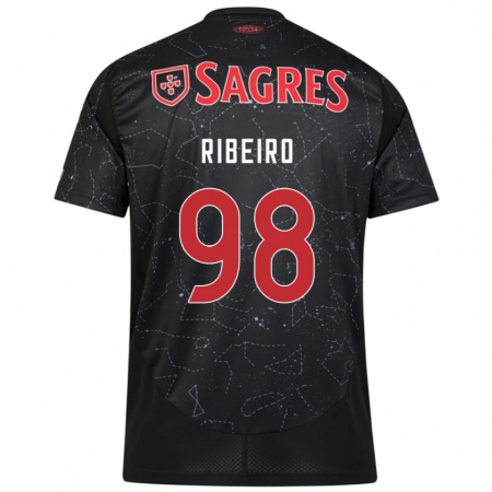 Kandiny Niño Camiseta Ricardo Ribeiro #98 Negro Rojo 2ª Equipación 2024/25 La Camisa Chile