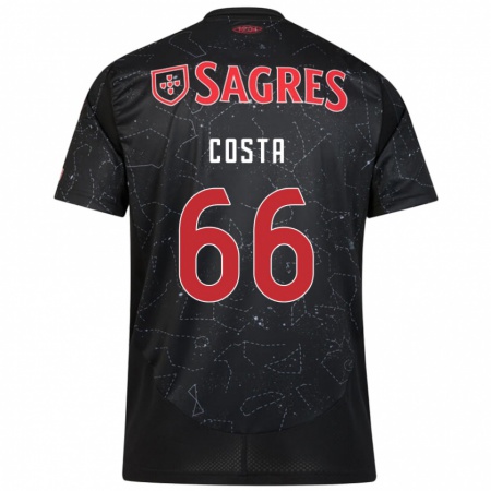 Kandiny Niño Camiseta Rute Costa #66 Negro Rojo 2ª Equipación 2024/25 La Camisa Chile