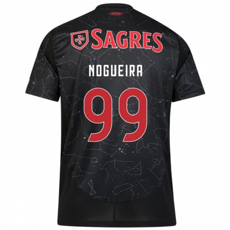 Kandiny Niño Camiseta Beatriz Nogueira #99 Negro Rojo 2ª Equipación 2024/25 La Camisa Chile