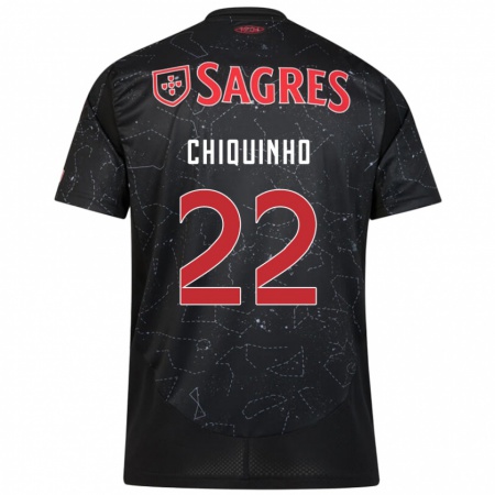 Kandiny Niño Camiseta Chiquinho #22 Negro Rojo 2ª Equipación 2024/25 La Camisa Chile