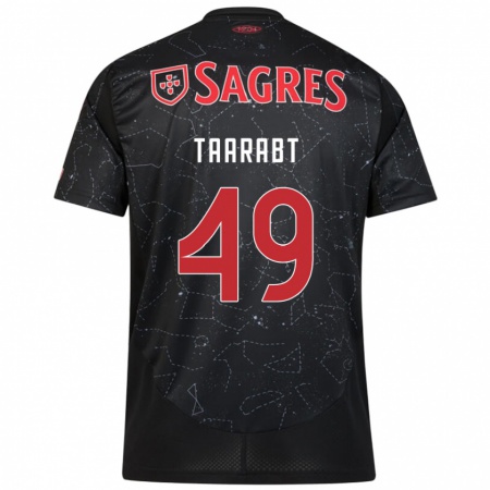 Kandiny Niño Camiseta Adel Taarabt #49 Negro Rojo 2ª Equipación 2024/25 La Camisa Chile