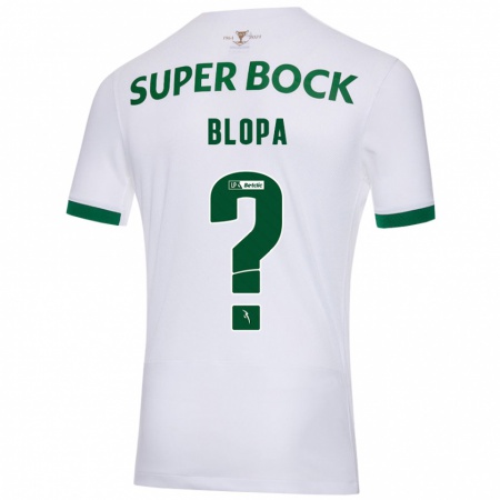 Kandiny Niño Camiseta Salvador Blopa #0 Blanco Verde 2ª Equipación 2024/25 La Camisa Chile