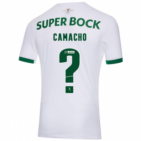 Kandiny Niño Camiseta Rafael Camacho #0 Blanco Verde 2ª Equipación 2024/25 La Camisa Chile