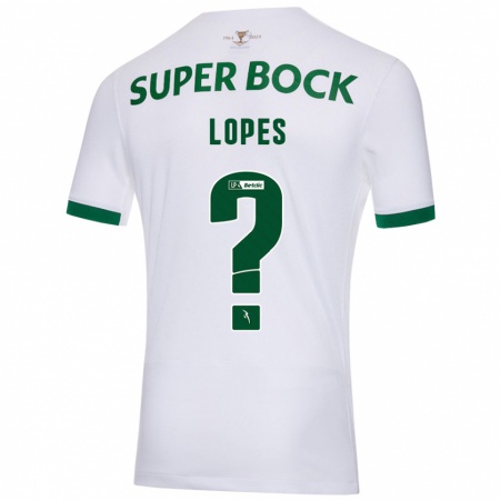 Kandiny Niño Camiseta Winilson Lopes #0 Blanco Verde 2ª Equipación 2024/25 La Camisa Chile