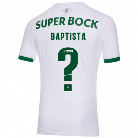 Kandiny Niño Camiseta Brandão Baptista #0 Blanco Verde 2ª Equipación 2024/25 La Camisa Chile