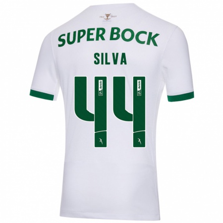 Kandiny Niño Camiseta Pedro Silva #44 Blanco Verde 2ª Equipación 2024/25 La Camisa Chile