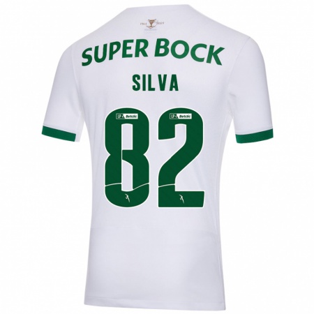 Kandiny Niño Camiseta Gabriel Silva #82 Blanco Verde 2ª Equipación 2024/25 La Camisa Chile