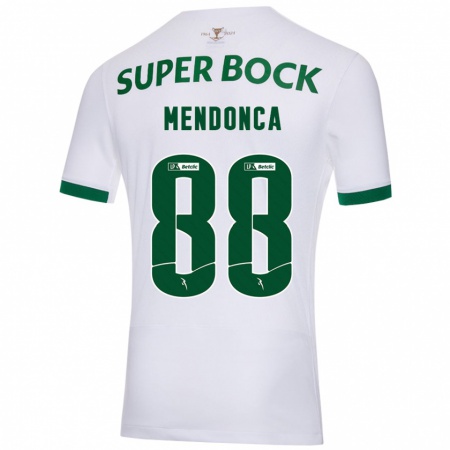 Kandiny Niño Camiseta Manuel Mendonça #88 Blanco Verde 2ª Equipación 2024/25 La Camisa Chile