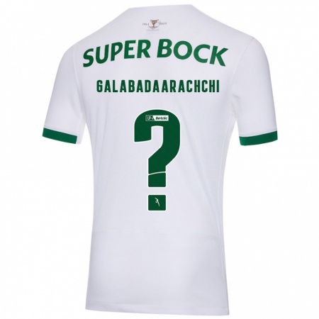 Kandiny Niño Camiseta Jacynta Galabadaarachchi #0 Blanco Verde 2ª Equipación 2024/25 La Camisa Chile