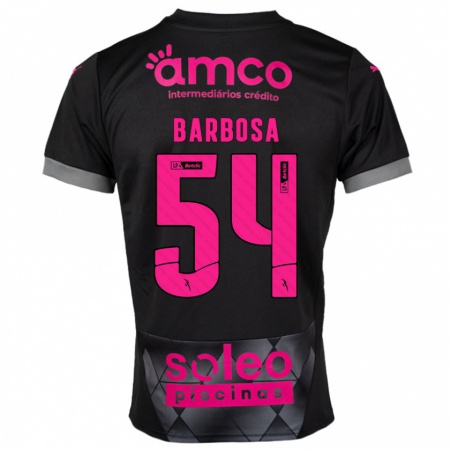 Kandiny Niño Camiseta Guilherme Barbosa #54 Negro Rosa 2ª Equipación 2024/25 La Camisa Chile