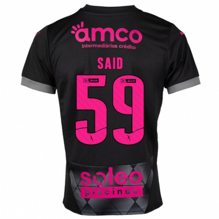 Kandiny Niño Camiseta Yan Said #59 Negro Rosa 2ª Equipación 2024/25 La Camisa Chile