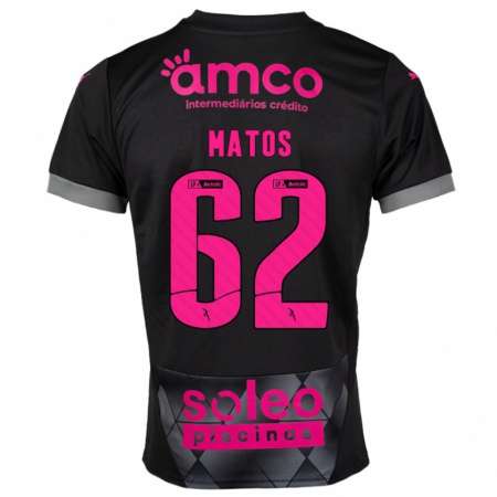 Kandiny Niño Camiseta Nuno Matos #62 Negro Rosa 2ª Equipación 2024/25 La Camisa Chile