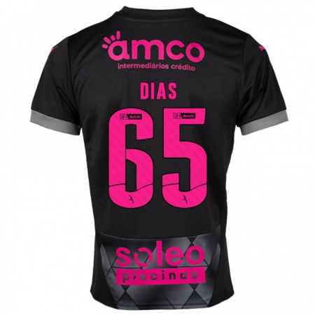 Kandiny Niño Camiseta Leandro Dias #65 Negro Rosa 2ª Equipación 2024/25 La Camisa Chile